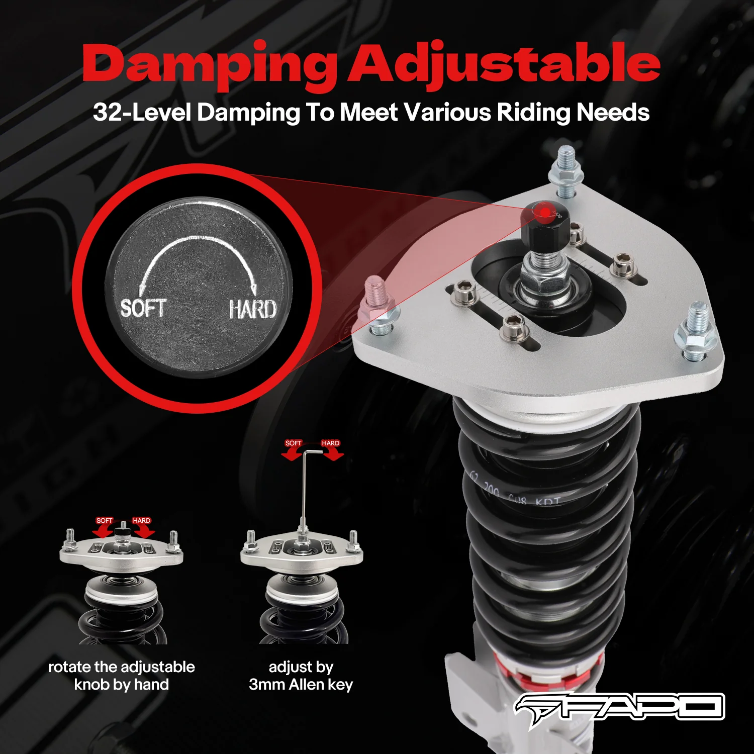 32-Level Damping Coilover for Subaru Outback 2nd Gen 2000-2004 /1998-2004 Subaru Legacy 3rd Gen BE/BH/ Baja BT 2003-2006 PF010420 - Image 5