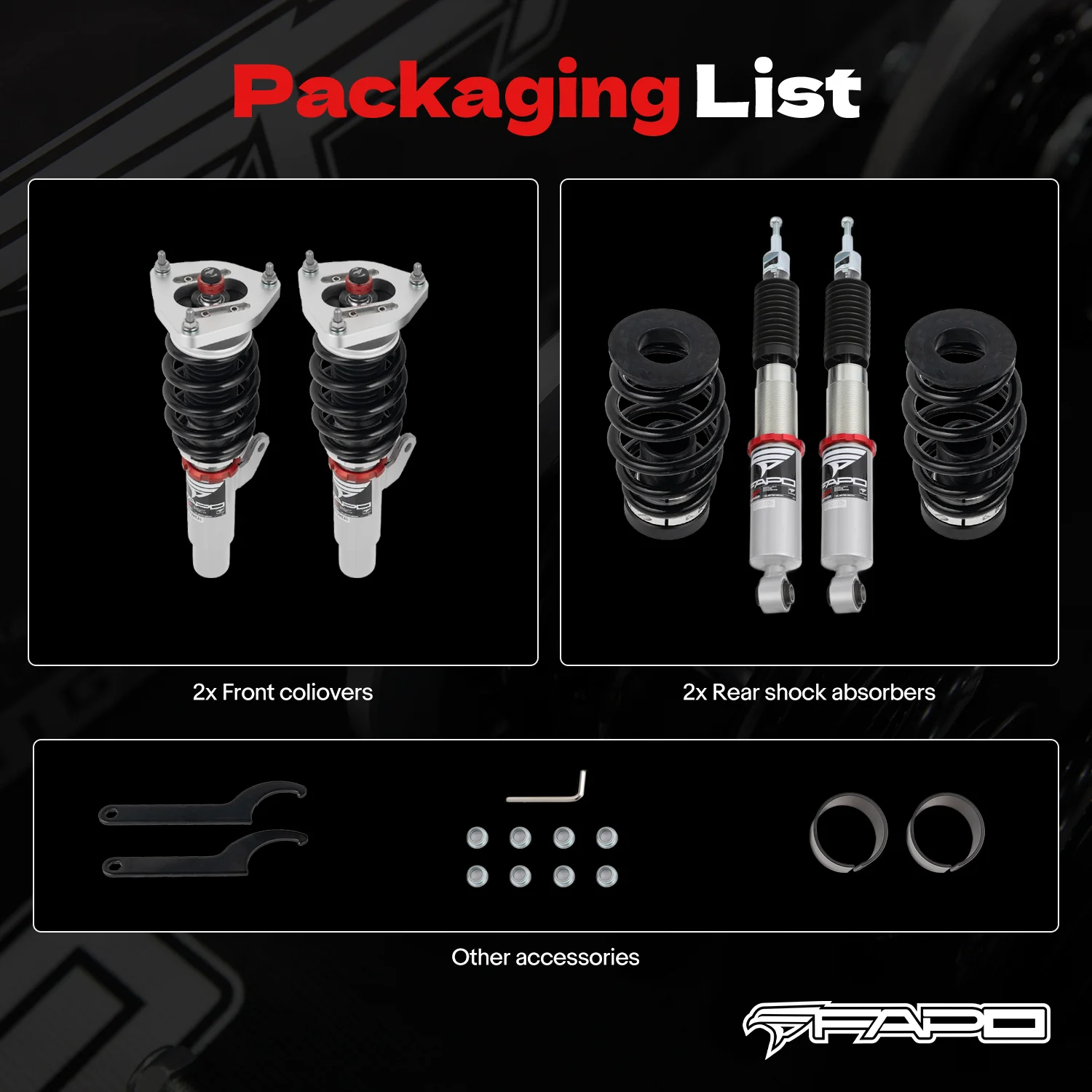 32-Way Adjustable Damping Coilover for Volkswagen Jetta MK7/A7/MQB 2019+ & Golf GTI MK7/A7/MQB 2012-2020 PF004830 - Image 13