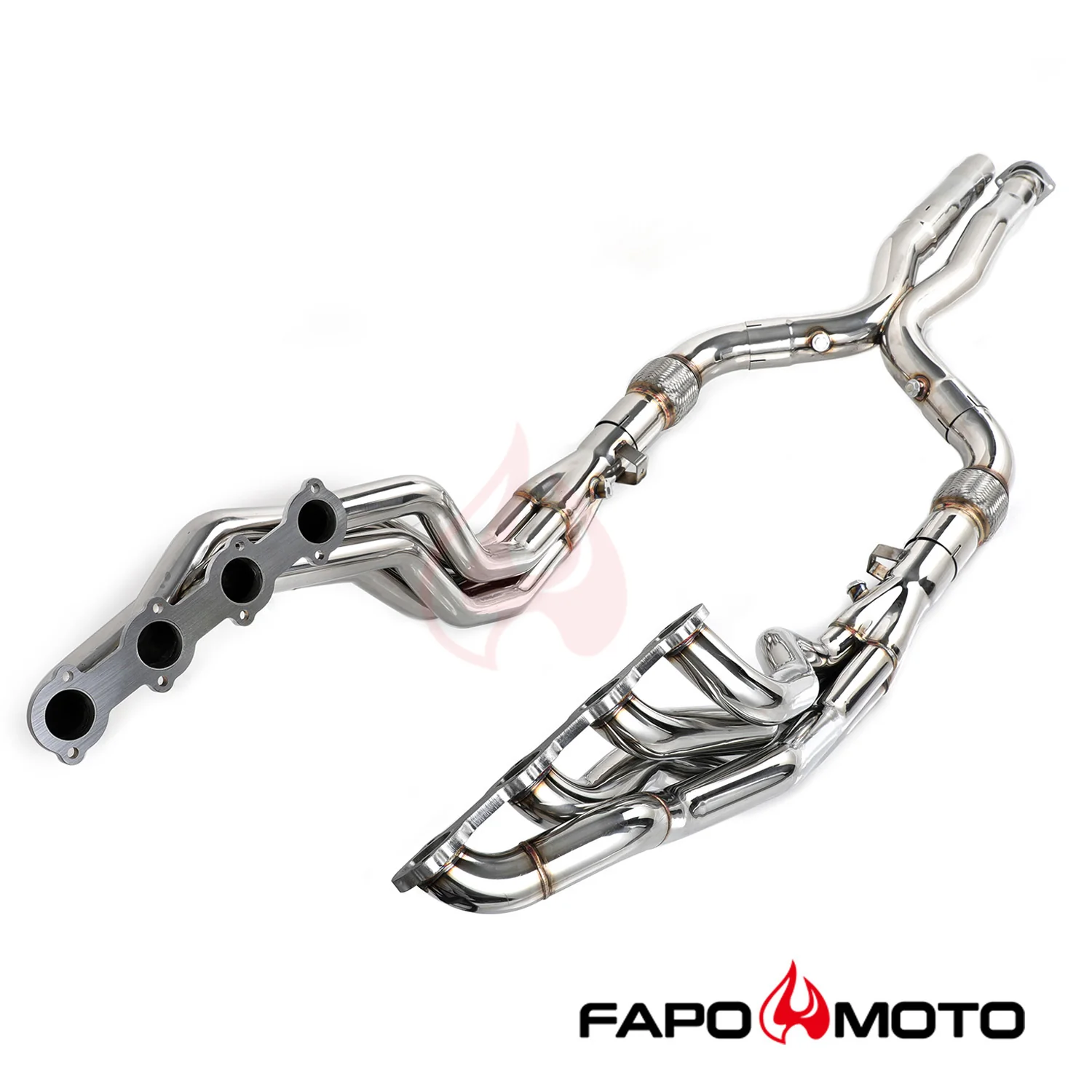 FAPO Long Tube Headers Manifolds for 03-06 Mercedes AMG E55 CLS55 M113 X-Pipe FE635110
