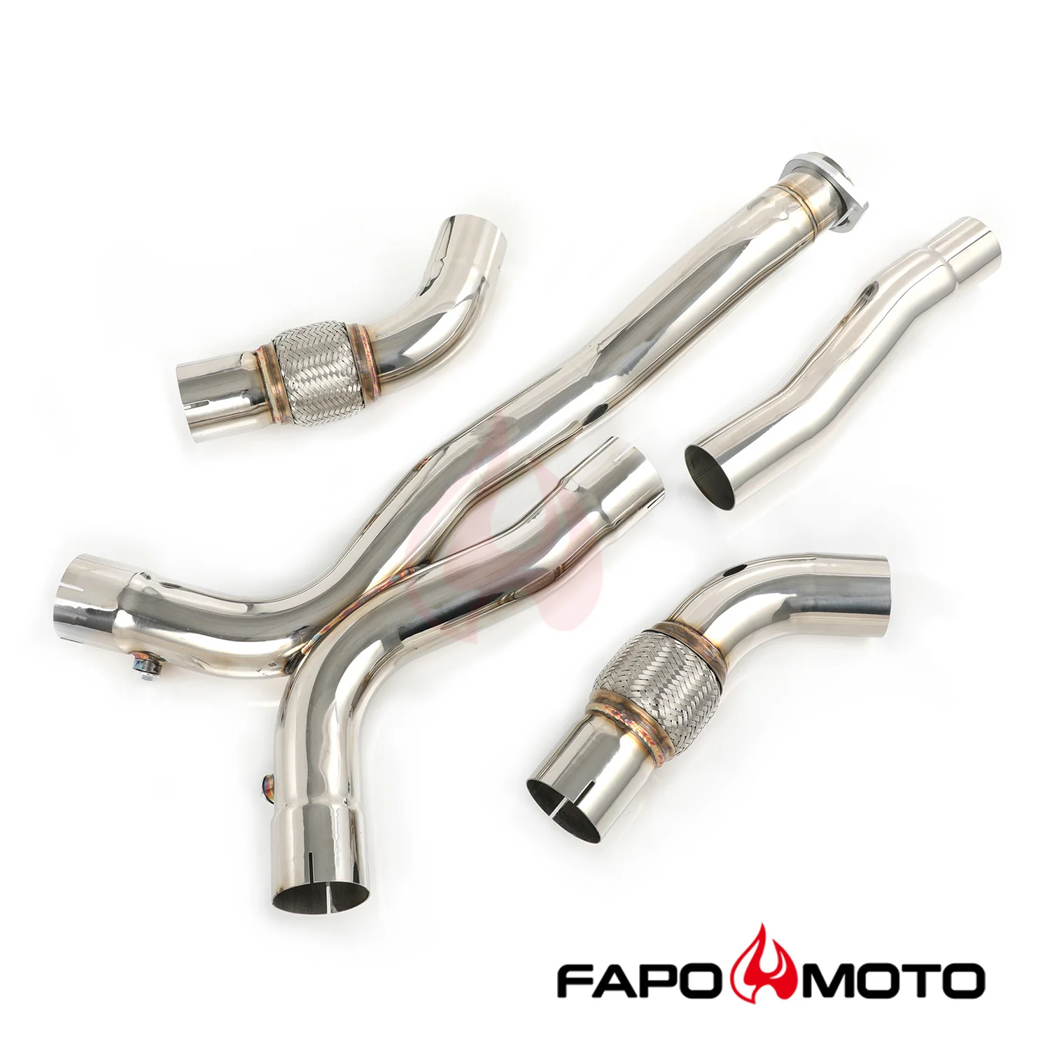 FAPO Long Tube Headers Manifolds for 03-06 Mercedes AMG E55 CLS55 M113 X-Pipe FE635110 - Image 7