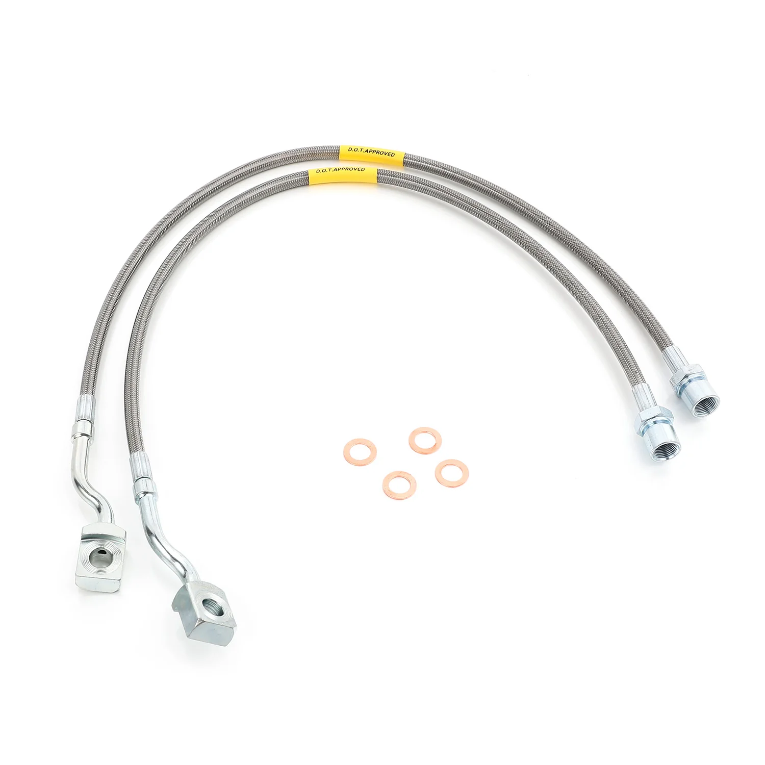 Front Stainless Steel Extended Brake Lines For 07-18 Silverado Sierra 5-7.5"lift