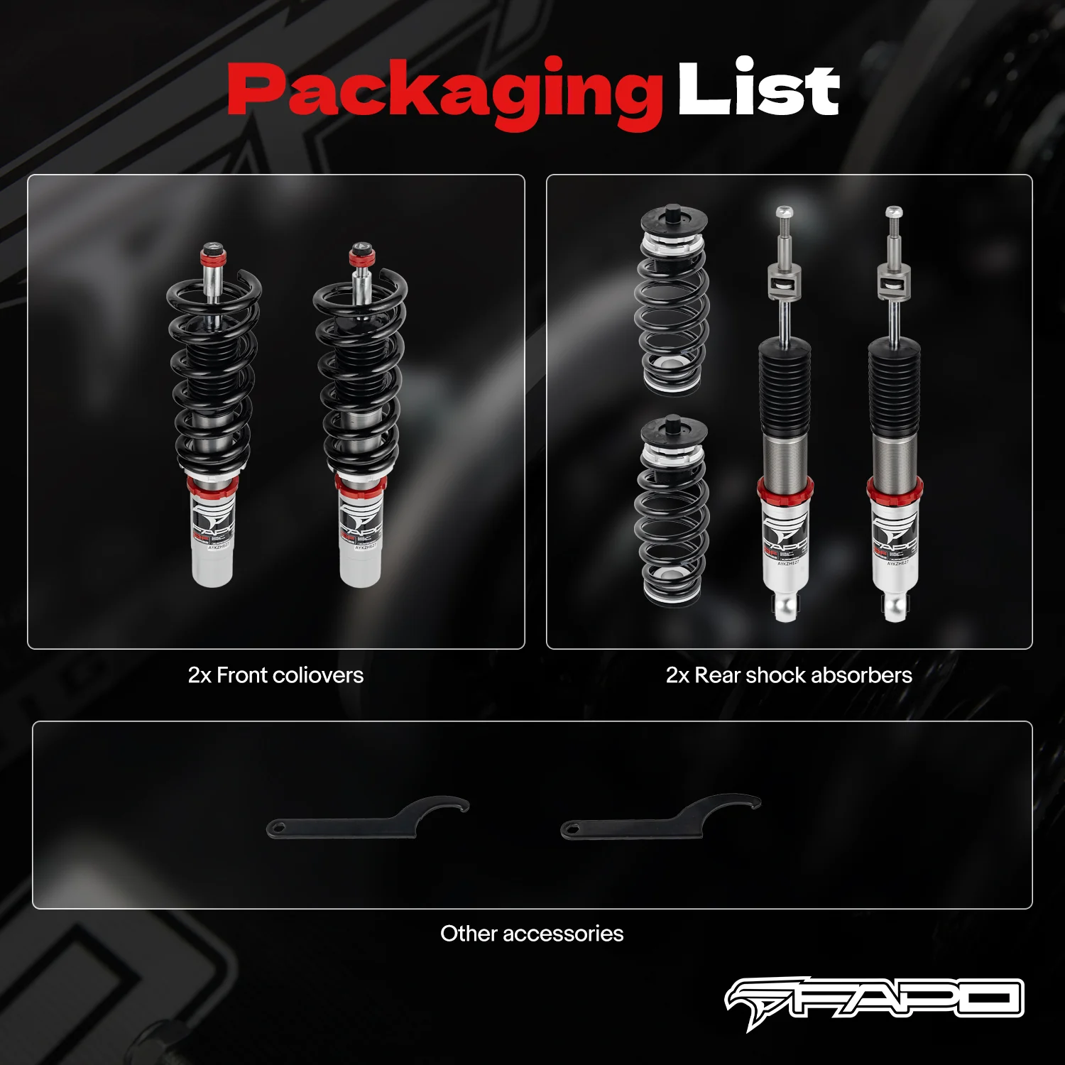 32-Way Adjustable Damping Coilover for Audi A4 4th Gen FWD B8/8K 2008-2016 & Audi A5/Sportback AWD B8 2007+ PF014330 - Image 10
