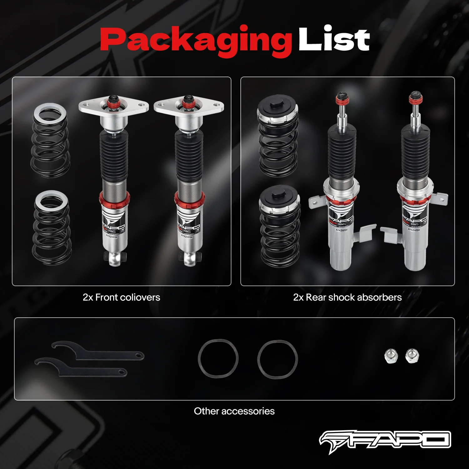 32-Way Adjustable Damping Coilovers for Volvo V60 1st Gen DE 11-18 & Volvo V60 1st Gen DE 2011-2018 PF027230 - Image 10