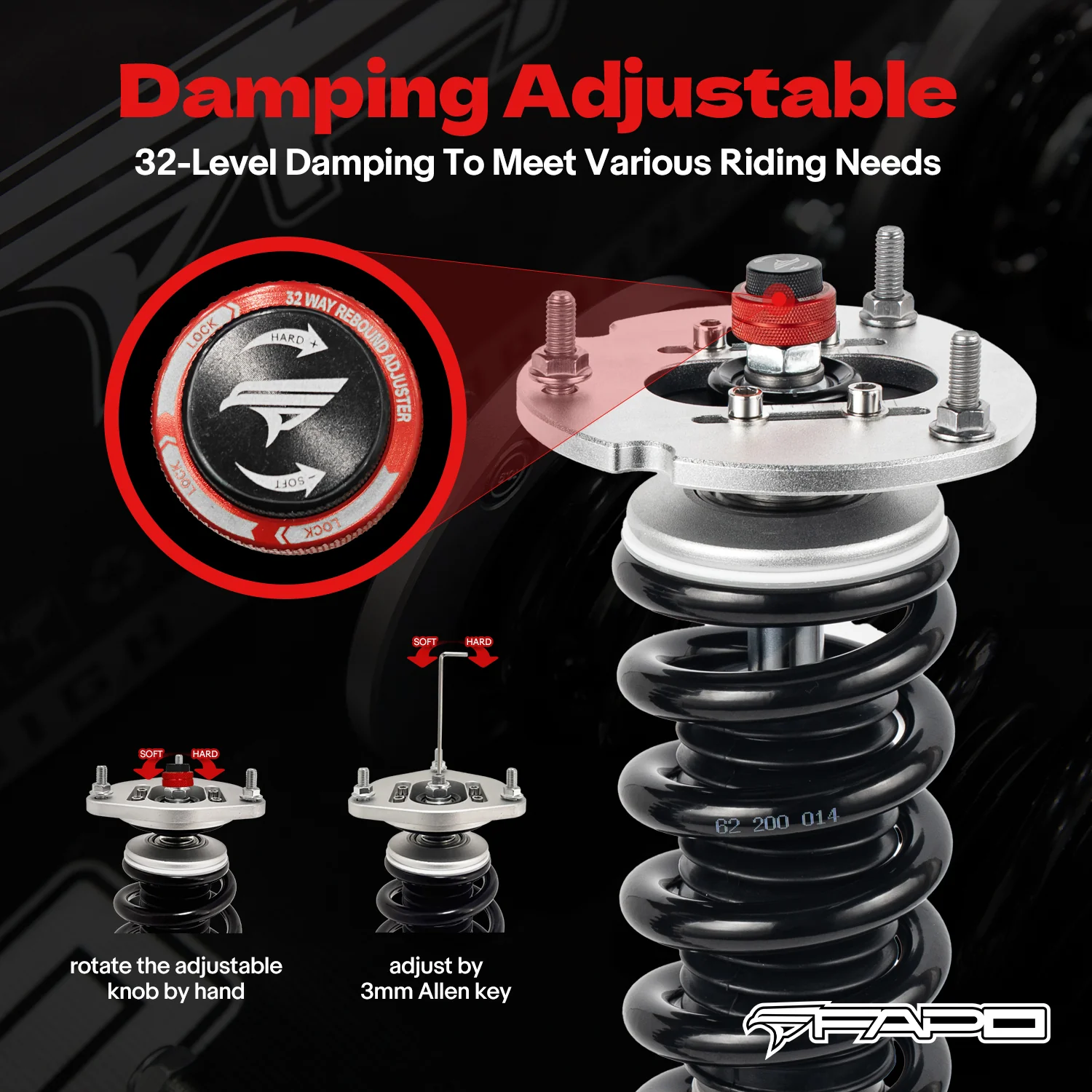 32-Level Damping Coilover for Benz E-Class W124 1986-1998 & Mercedes-Benz 190E 1984-1993 PF066330 - Image 4